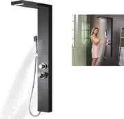 Pannello doccia multifunzionale con doccia a pioggia e getti di acqua massaggiante - sistema doccia 4-in-1 in acciaio inossidabile
