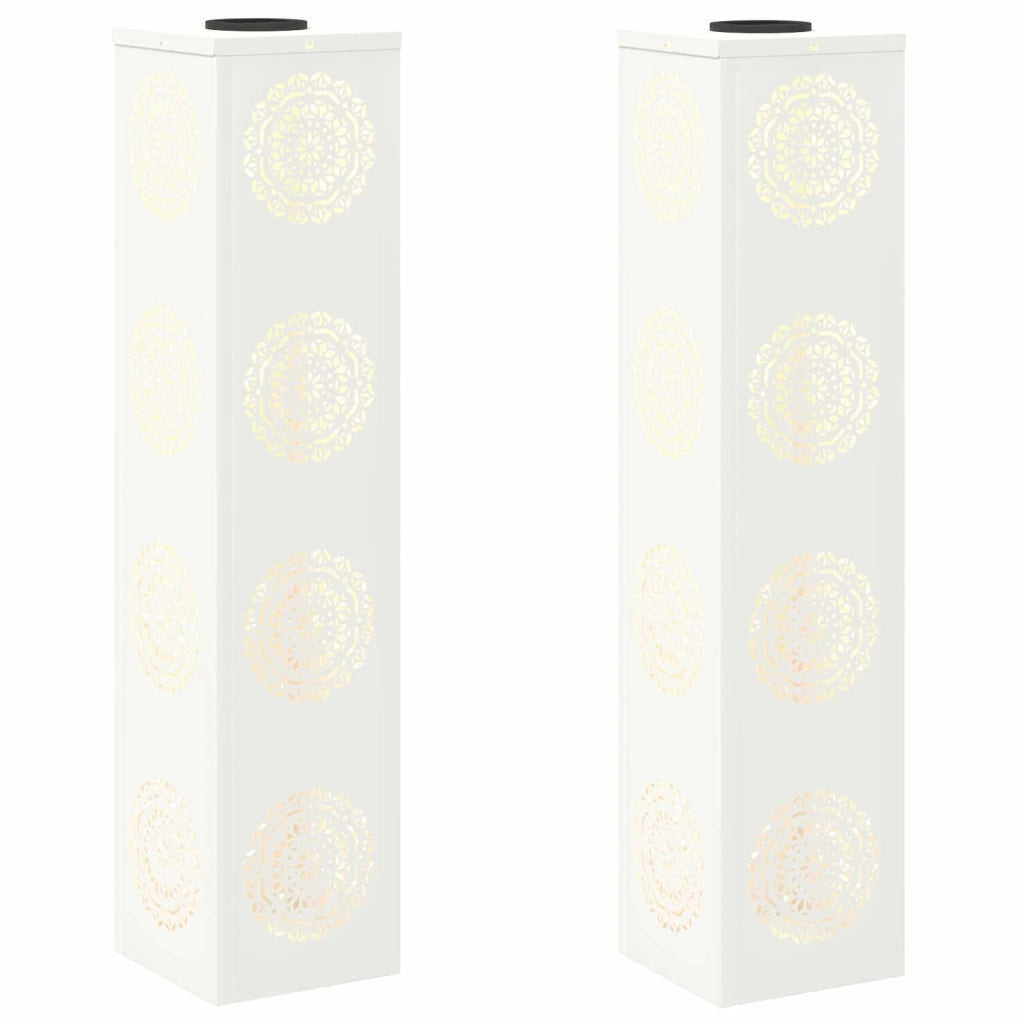 Faro LED solare per sentieri 2 pcs Bianco 879787