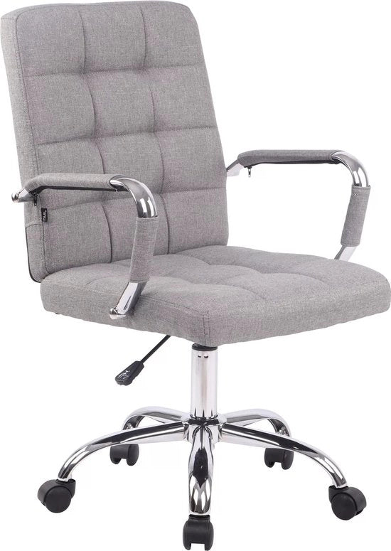 Sedia da Ufficio Esterna Moderna con Luce Grigia Corene - Tela - Sedia Ergonomica - Sedia da Ufficio - Adattabile - Per Adulti