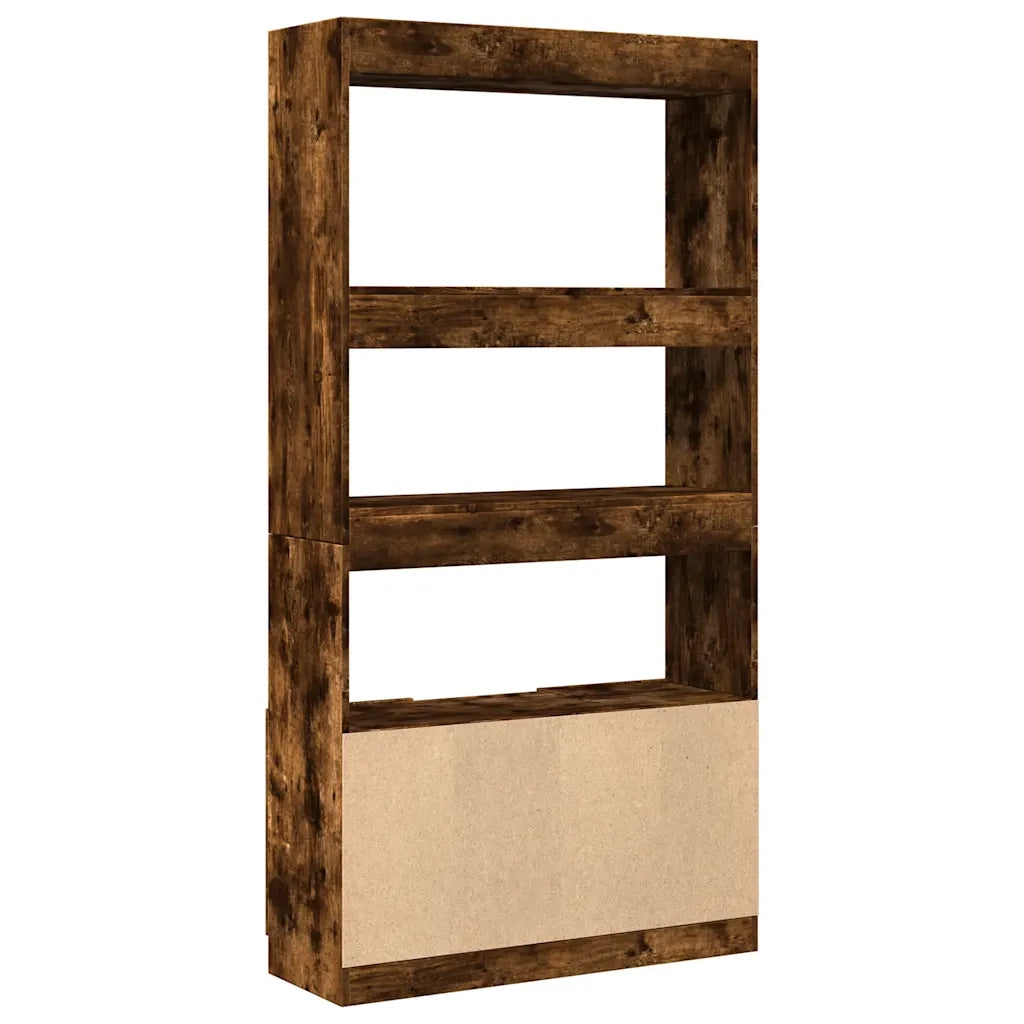 Credenza | Madia | Buffet da pranzo | Armadio da pranzo Rovere Fumo 92x33x180 cm in Legno Multistrato