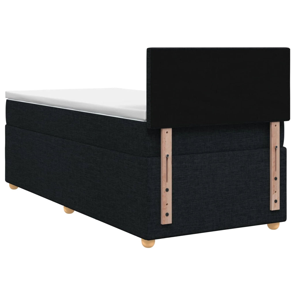 Letto box spring con materasso Nero 90 x 200 cm Tessuto 3450869