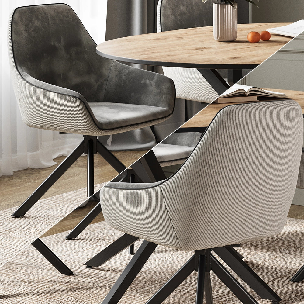 Vicco Lounge chair Grigio Set di 2