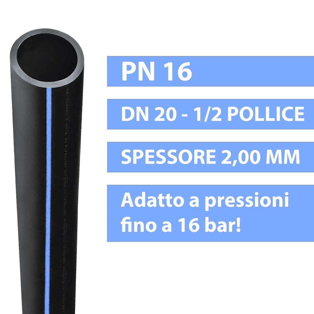 TUBO POLIETILENE PN 16 ALTA DENSITA' 50 METRI/DN 25