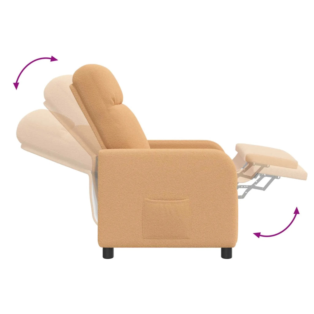 Poltrona Massaggiante Beige Bouclé 42034956