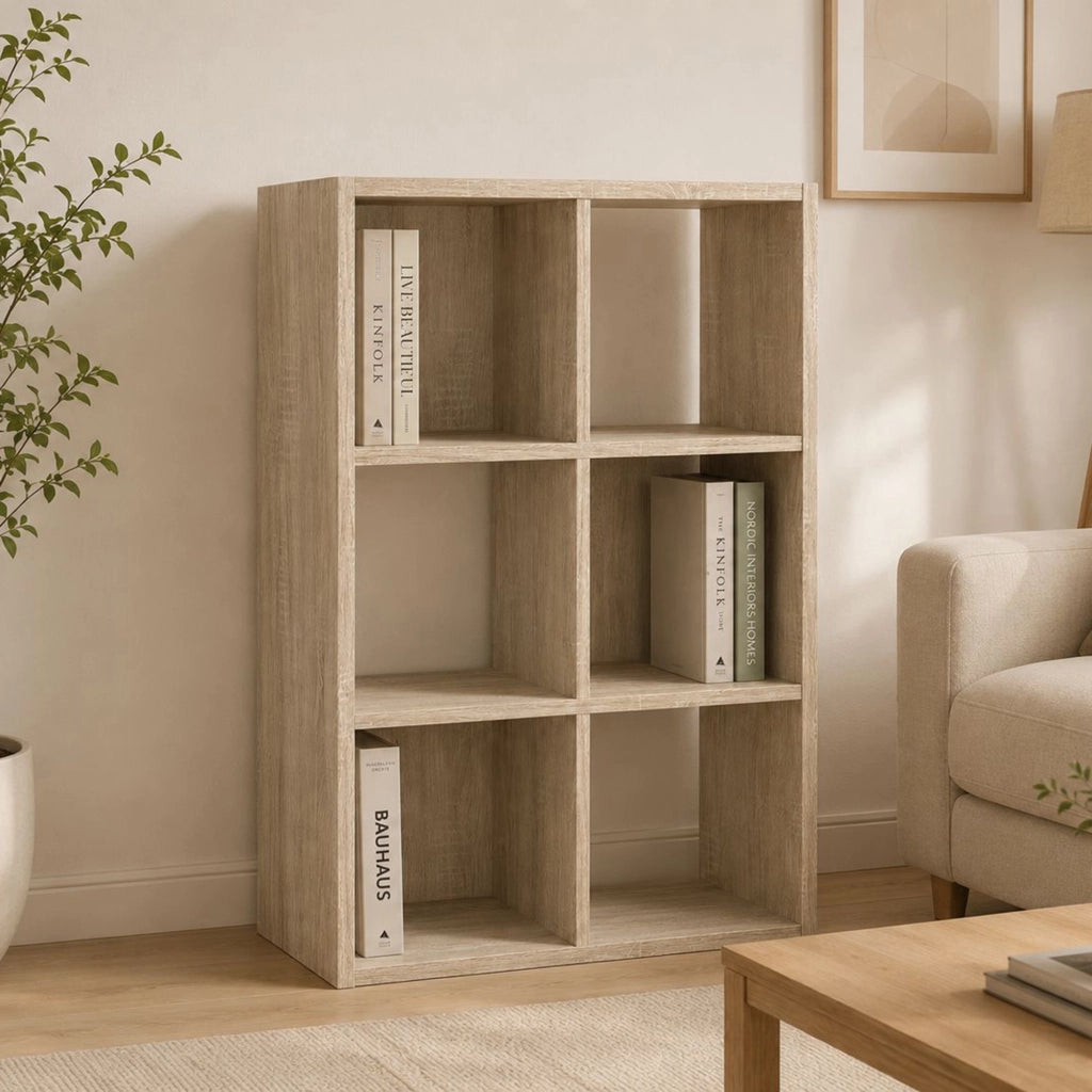 Biblioteca Lifasa, Libreria 4 Ripiani, 61x30x91h cm Marrone Rovere