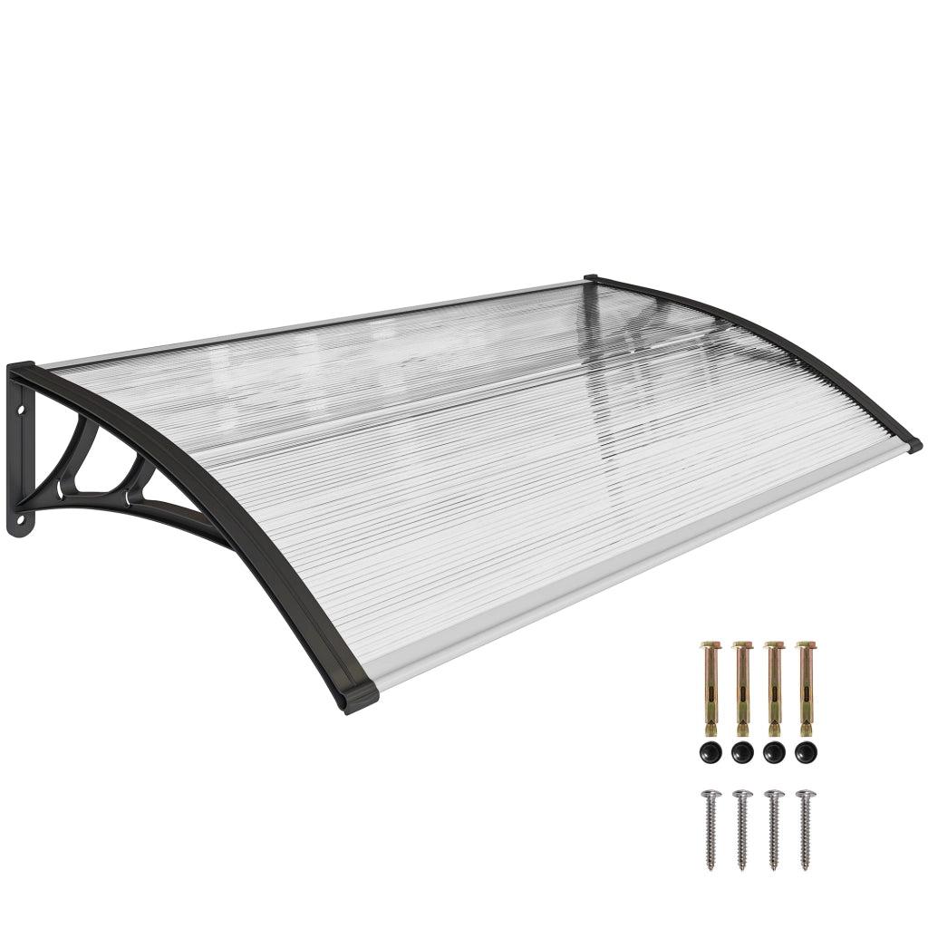 Pensilina Policarbonato ¨C Xylo ¨C Trasparente 110x60x18cm Alluminio Esterno Porte Finestre