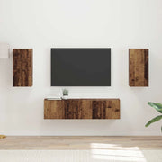 Set mobile TV 4 pcs Legno vecchio Legno multistrato