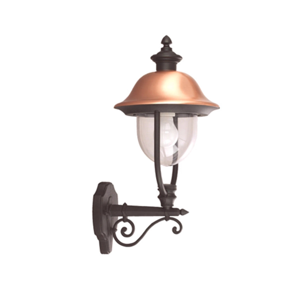 Applique Esterno Tatum Alluminio Nero Rame Su 1 Luce E27 Ip44