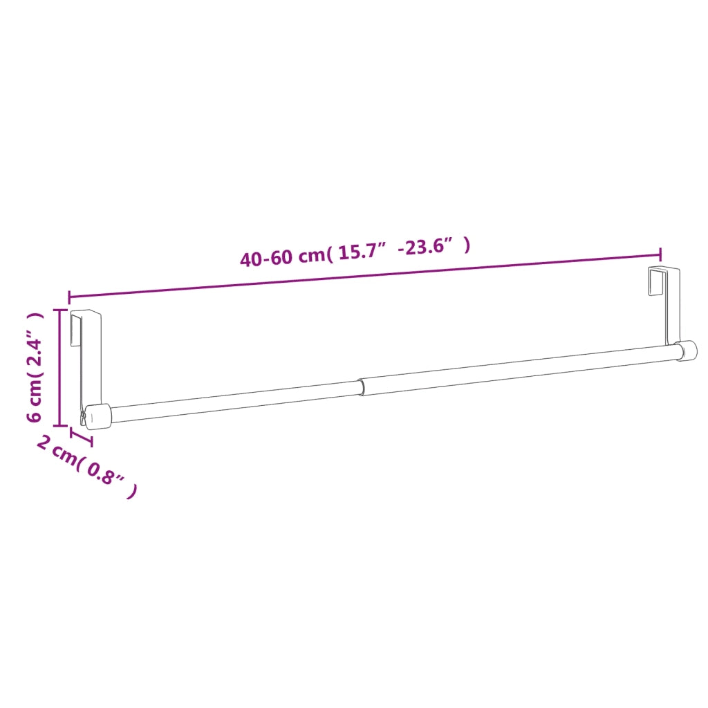 Binari per Tende 2 pz Bianco e Argento 40-60 cm Alluminio 154613