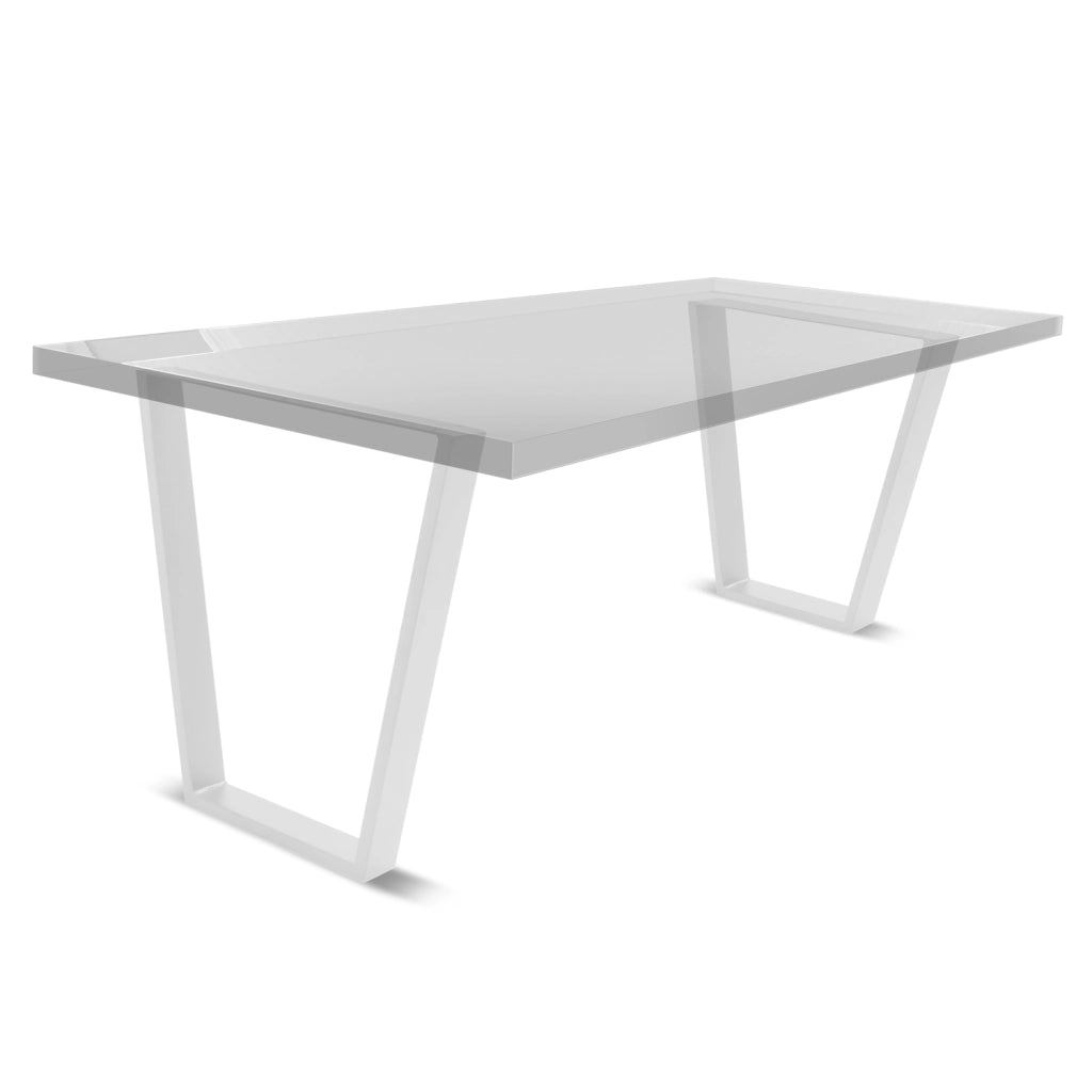 Set di 2 piedi per tavolo - forma trapezoidale - bianco