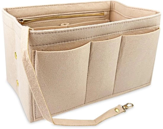 Organizzatore per Borse - Materiale in Velluto - 12 Cestelli - Cestelli Rimovibili - Sostenibile - Soffice - Mantiene la Forma - Tasca Organizzatore