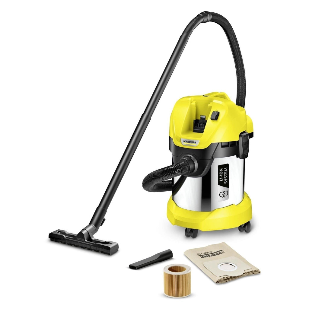Kärcher WD 3 Battery Premium 17 L Aspiratore a cilindro Secco e bagnato 300 W Sacchetto per la polvere