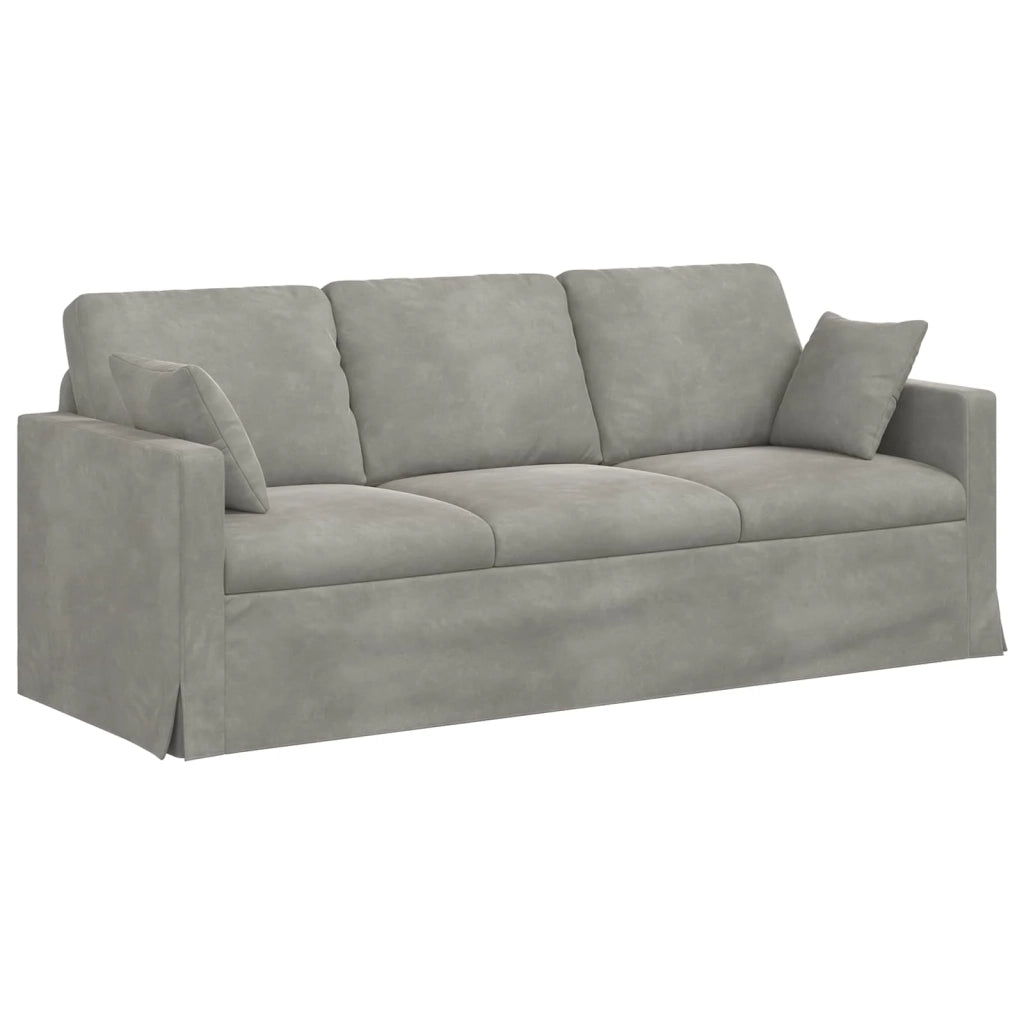 Divano Grigio chiaro 198 x 78 x 80 cm Velluto