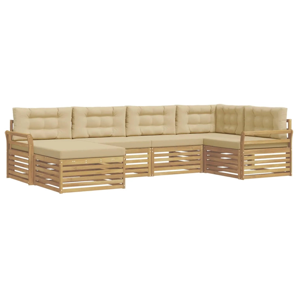 Set di divani da esterno 6 pcs Bianco e Beige 3390768