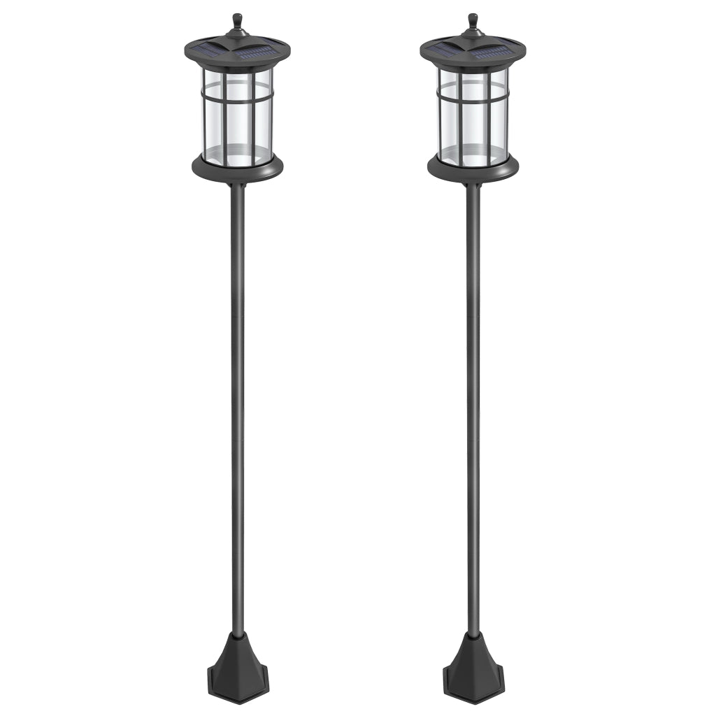 Lampada Solare da Esterno 2 Luci ¨C Minimal ¨C Nero IP44 Acciaio