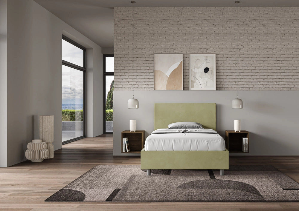 Letto 1 Piazza e Mezzo 120x210 cm con Rete Adele Tè Verde