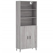 Buffet credenza cassettiera armadio mobile contenitore organizer cucina soggiorno salotto rovere Sonoma alto 69,5 x 34 x 180 cm legno ingegnerizzato grigio 02_0035534
