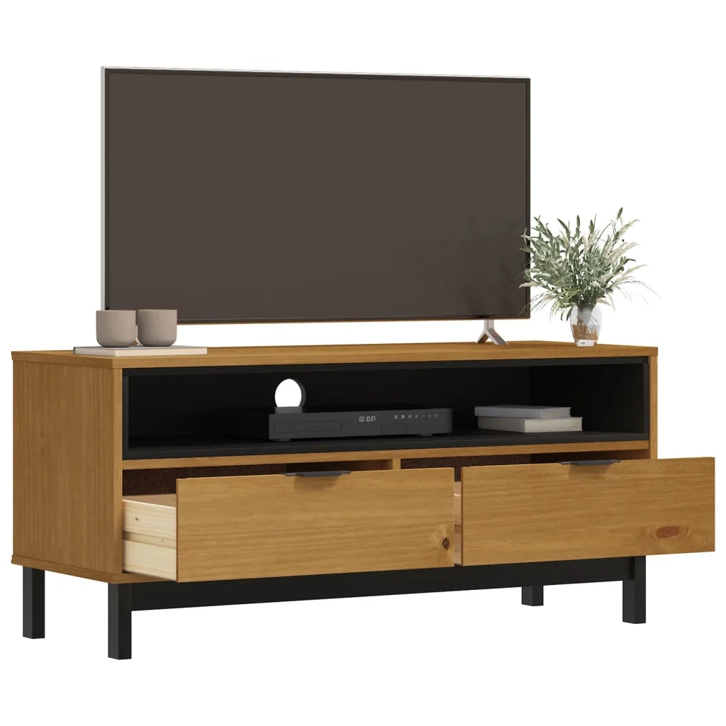 Mobile TV | Armadietto TV | Mobile Porta TV FLAM 110x40x50 cm in Legno Massello di Pino