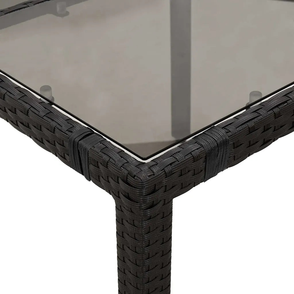 Set da Bistrò da Giardino 7 pz con Cuscini Nero in Polyrattan 3276992
