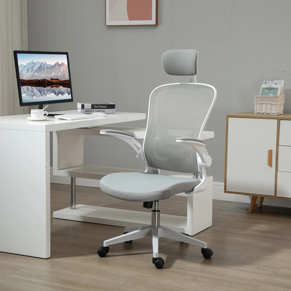 Sedia da ufficio ergonomica ¨C zephmum ¨C grigio 65x64x114-122 cm