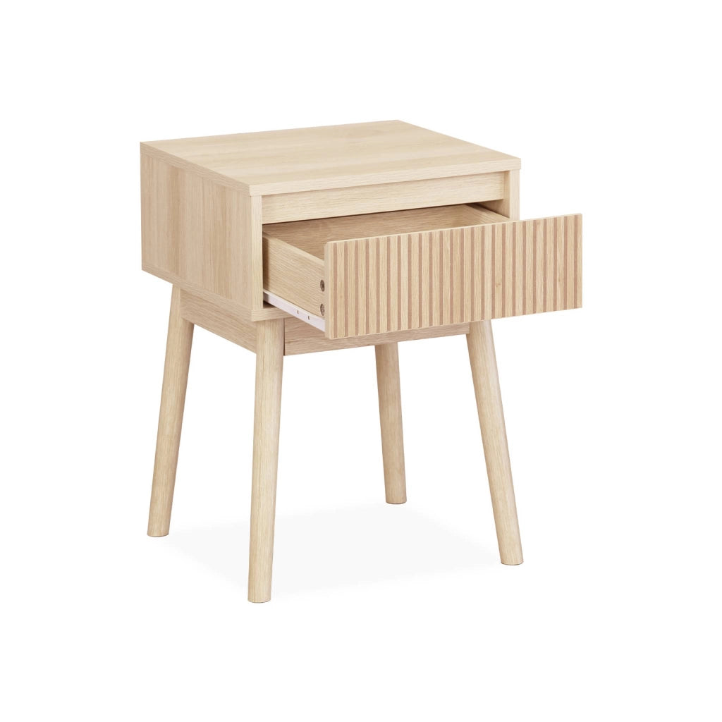 Set 2 comodini effetto legno con cassetto, marrone naturale