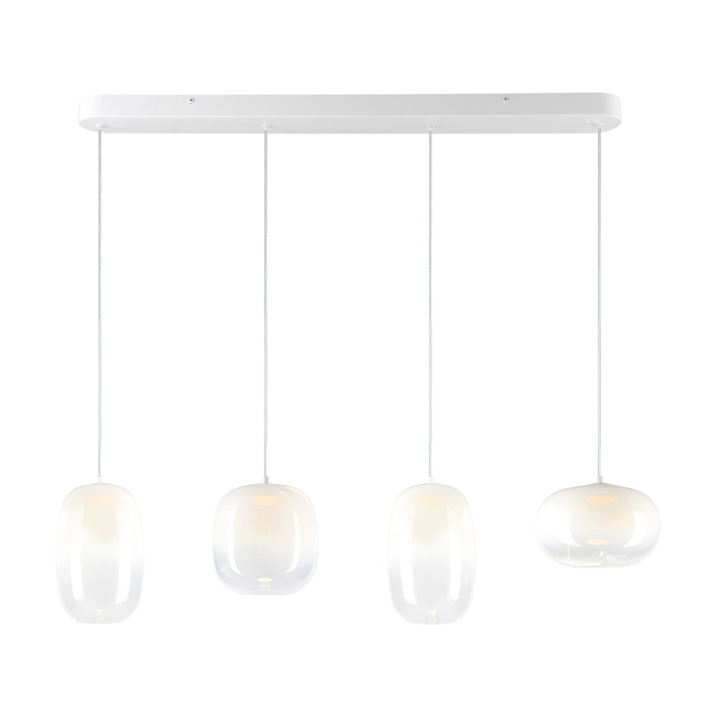 Lampada a sospensione VASO bianca LED 15W 4 luci Milagro