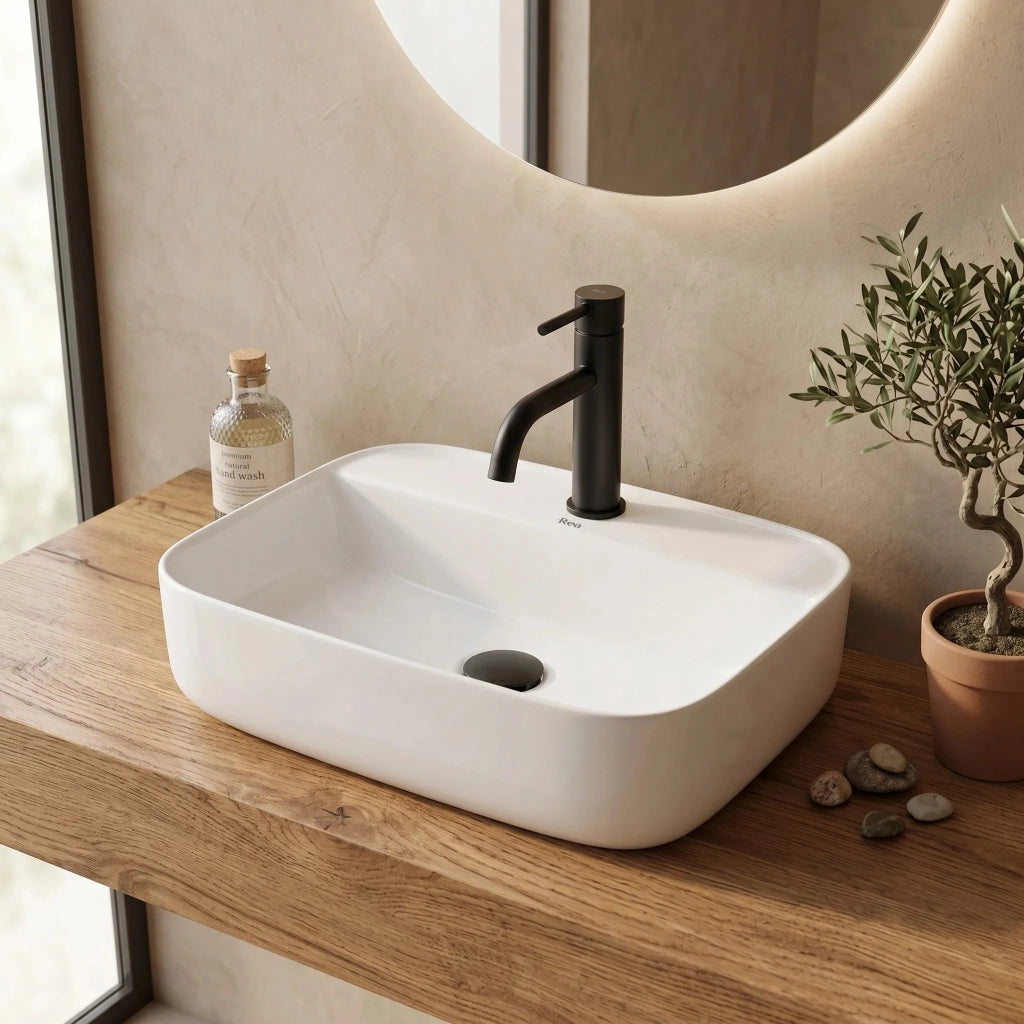Lavabo Da Appoggio Rea Martina White