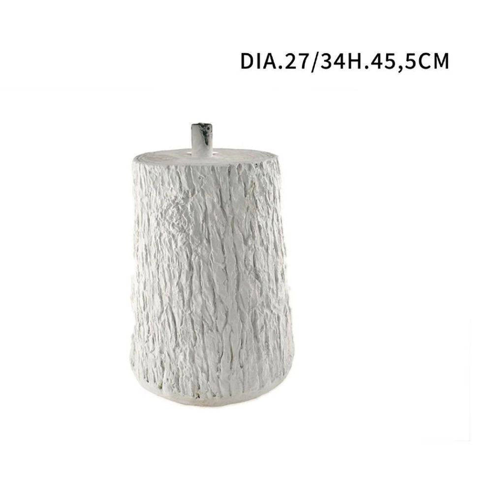 Trade Shop - Tronco Colore Bianco Base Supporto Per Albero Di Natale Effetto Legno Diam.27 -