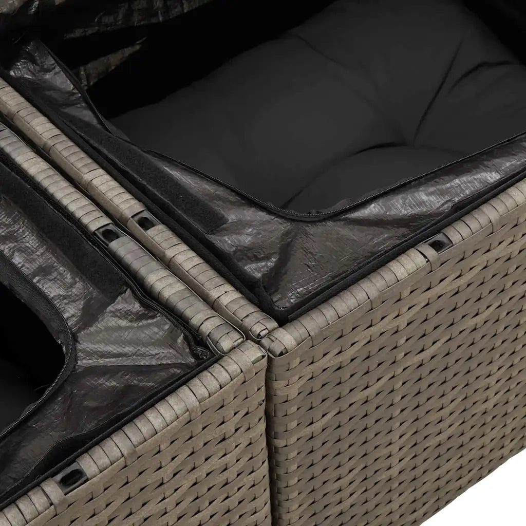 Set Divano da Giardino con cuscino 6 pcs Grigio Poly Rattan 3357362