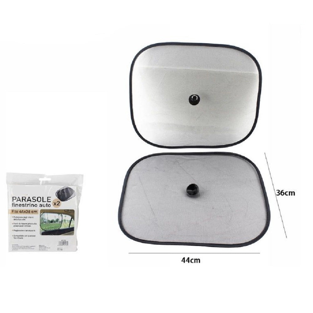 Trade Shop - Set 2 Tendine Parasole Oscuranti Auto Finestre Con Ventose Rete Finestrino 70162 -