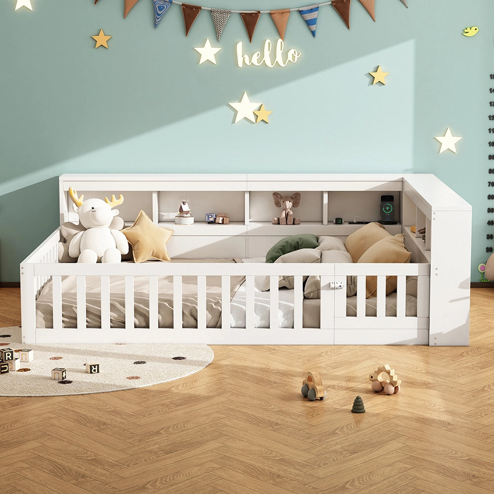 Daybed - Xylo - 140x190 cm USB balaustra bianco