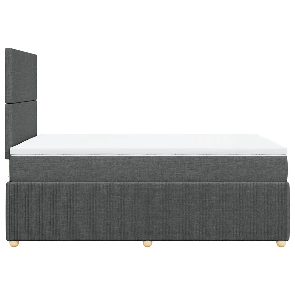 Giroletto a Molle con Materasso Grigio Scuro 120x200 cm Tessuto 3294317