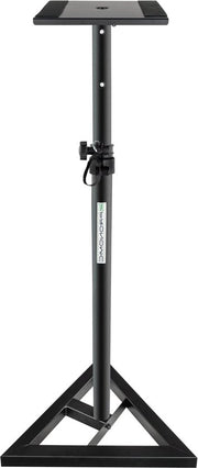 Reggistratore di Studio Adattabile per Altezza 80-130cm - Base Triangolare con Gambe in Acciaio - Strisce di Gomma - Reggistratore per Monitor da Tavolo Nero