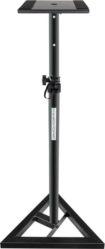 Reggistratore di Studio Adattabile per Altezza 80-130cm - Base Triangolare con Gambe in Acciaio - Strisce di Gomma - Reggistratore per Monitor da Tavolo Nero