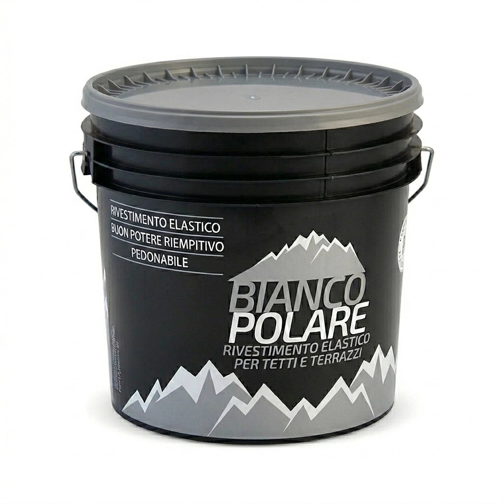 VERNICE ACRILICA PER TETTI kg. 5  - colore grigio  - BIANCO POLARE
