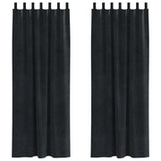 Tende Oscuranti | Tende Blackout 2 pz Nero 140 x 245 cm Velluto
