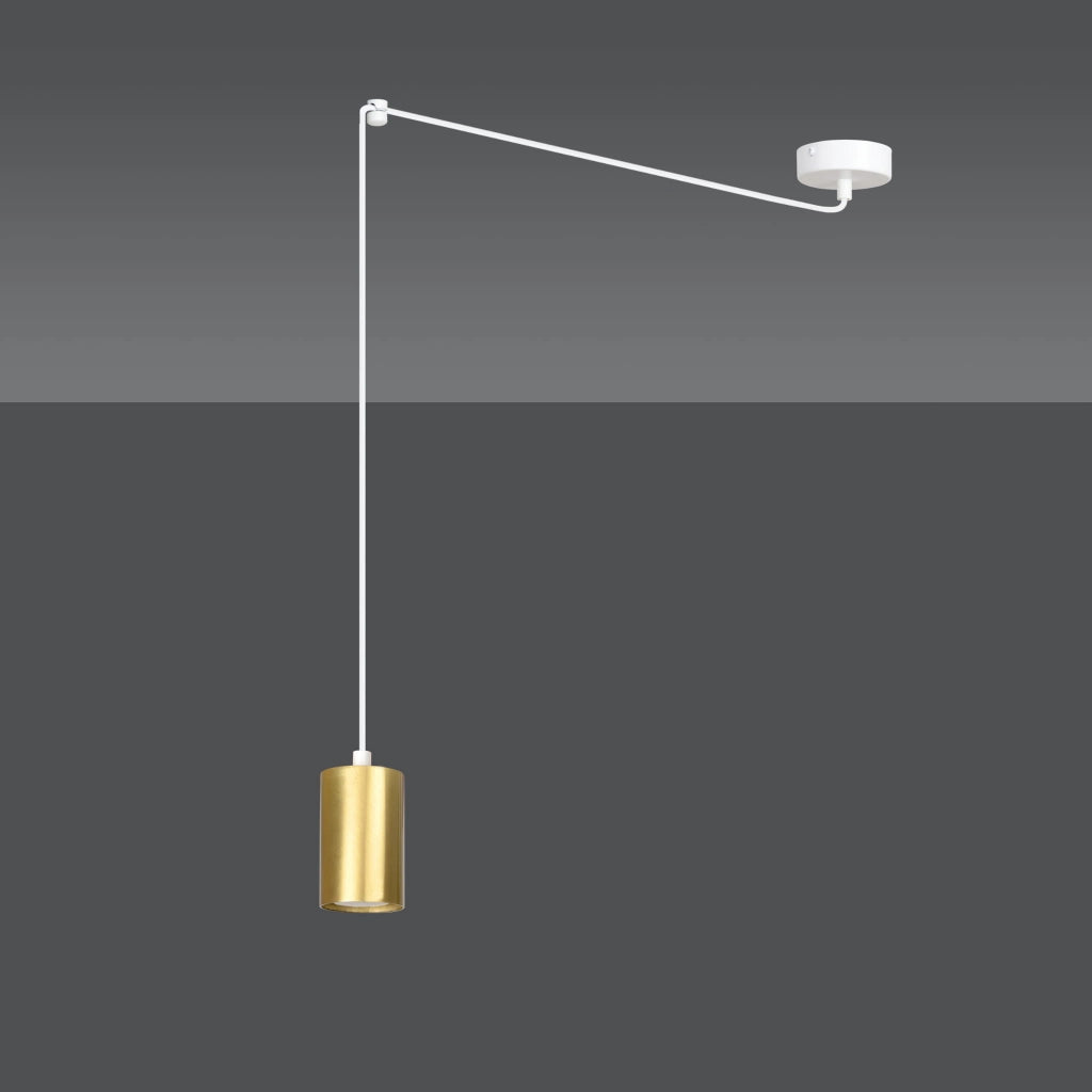 Lampada sospensione Emibig Traker GU10 bianco oro 3m