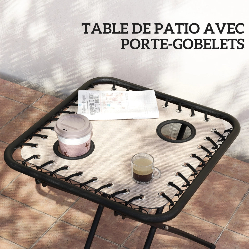Sedia da pranzo ¨C Minimal ¨C Beige, 2 pezzi, pieghevole, con tavolino