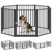 Recinto per Cani con 8 Pannelli ¨C Minimal ¨C Nero 60x76 cm