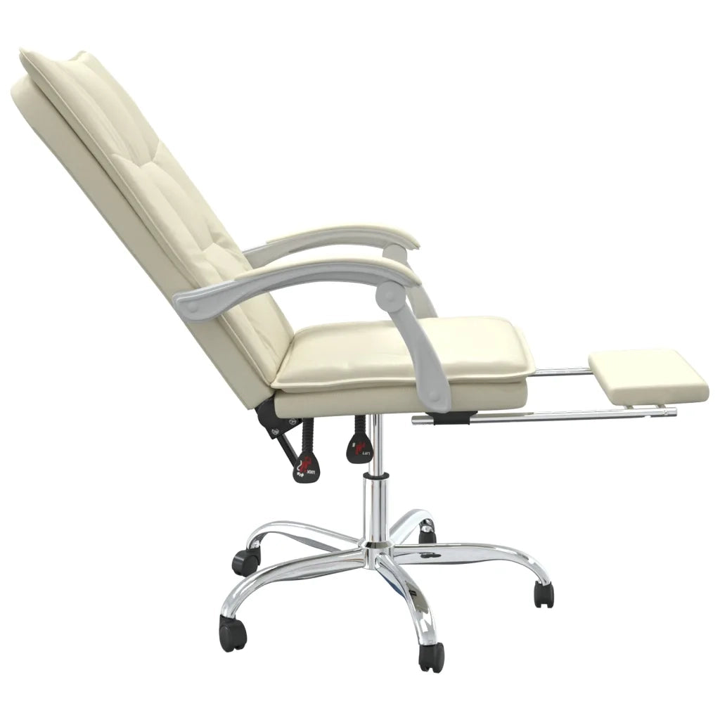Poltrona da Ufficio Reclinabile Crema in Similpelle 349756