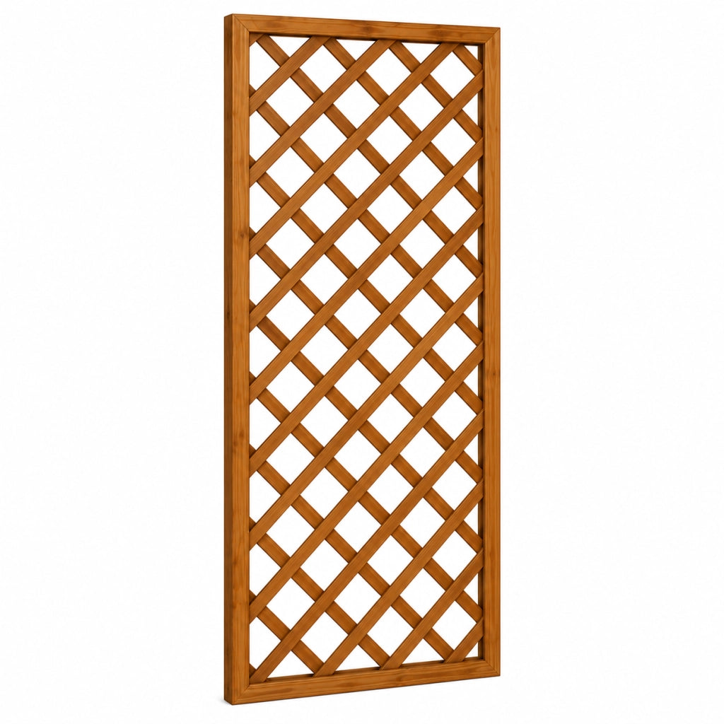 Traliccio In Legno Di Pino Impregnato Per Giardino Balcone E Terrazza Supporto Per Piante Rampicanti Grigliato Decorativo Frangivista Privacy Outdoor 60 x 180 Cm Legno Naturale