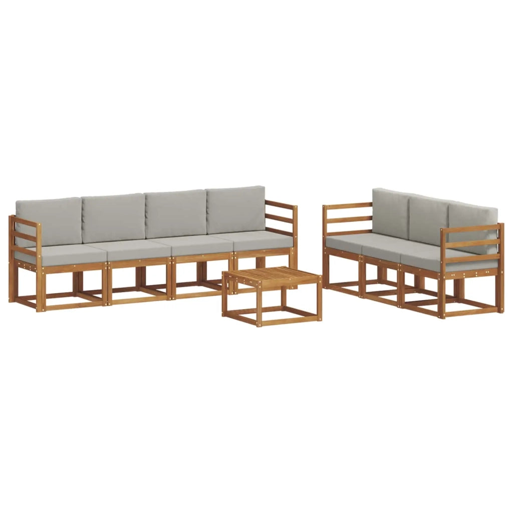 Set di divani da esterno 8 pcs Grigio Naturale e Chiaro 3366099