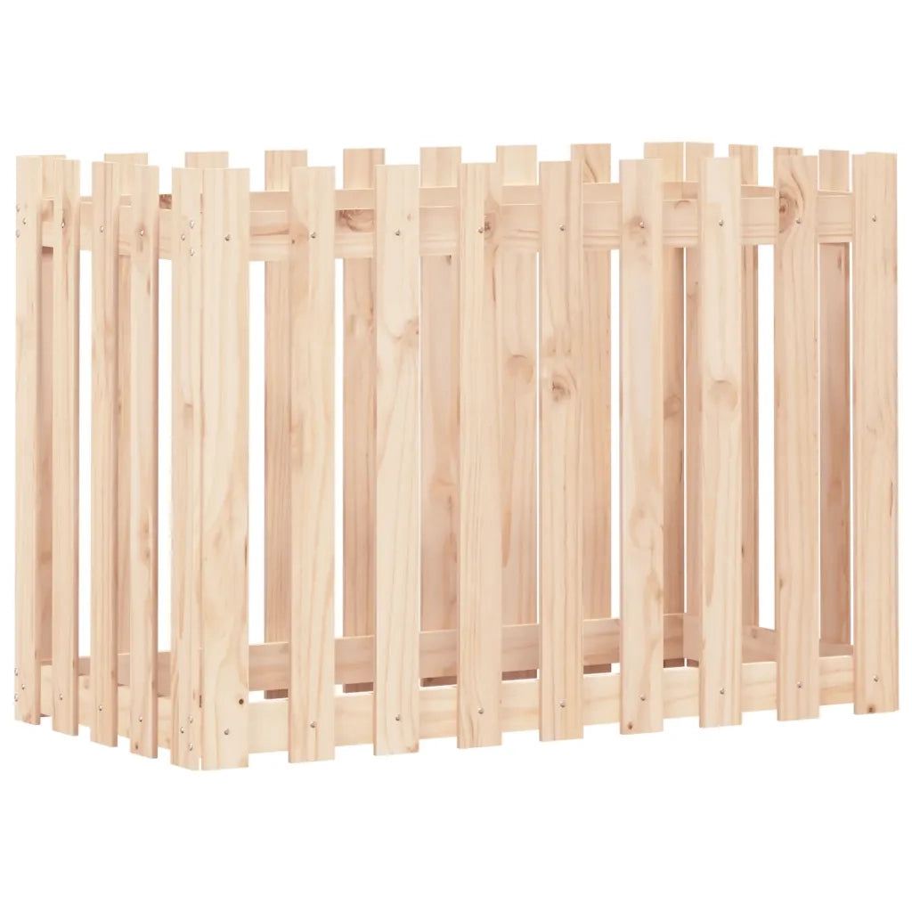 Fioriera Rialzata da Giardino-Vaso da Esterno-Fioriera Elevata a Recinzione 100x50x50 cm in Pino