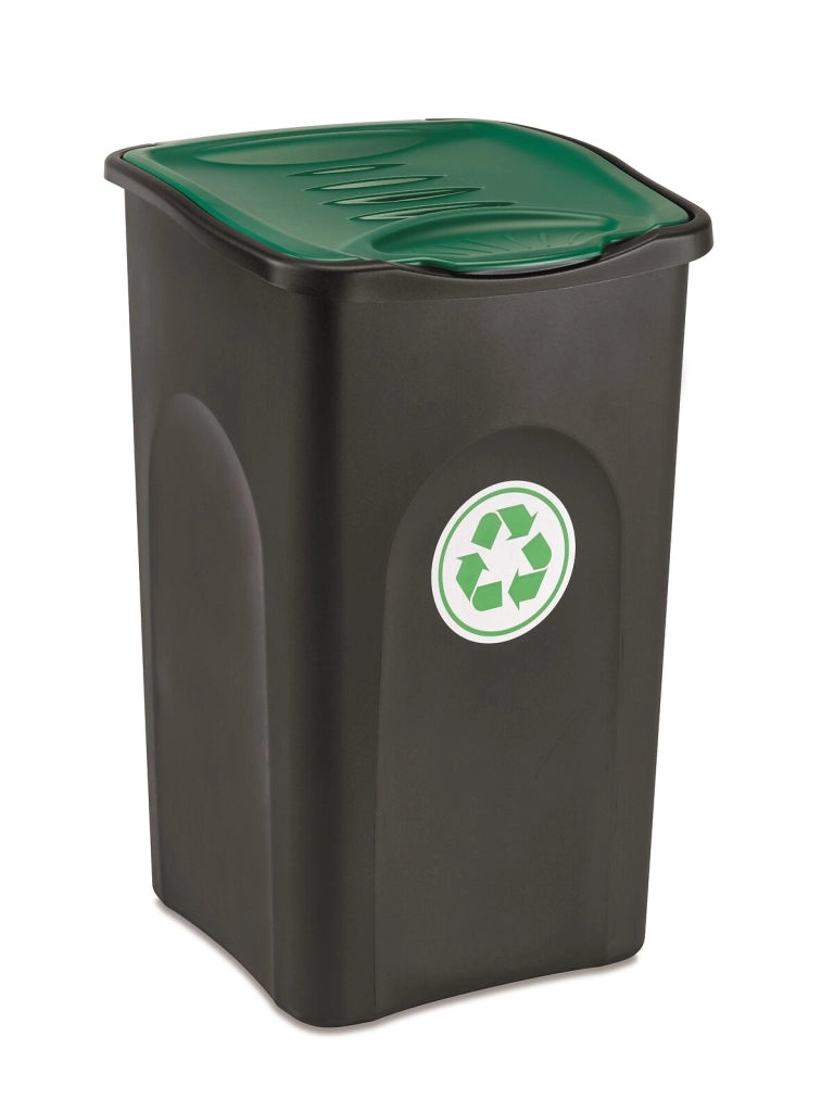 Stefanplast Pattumiera Ecogreen 37x37x56 50LT Nero/Verde