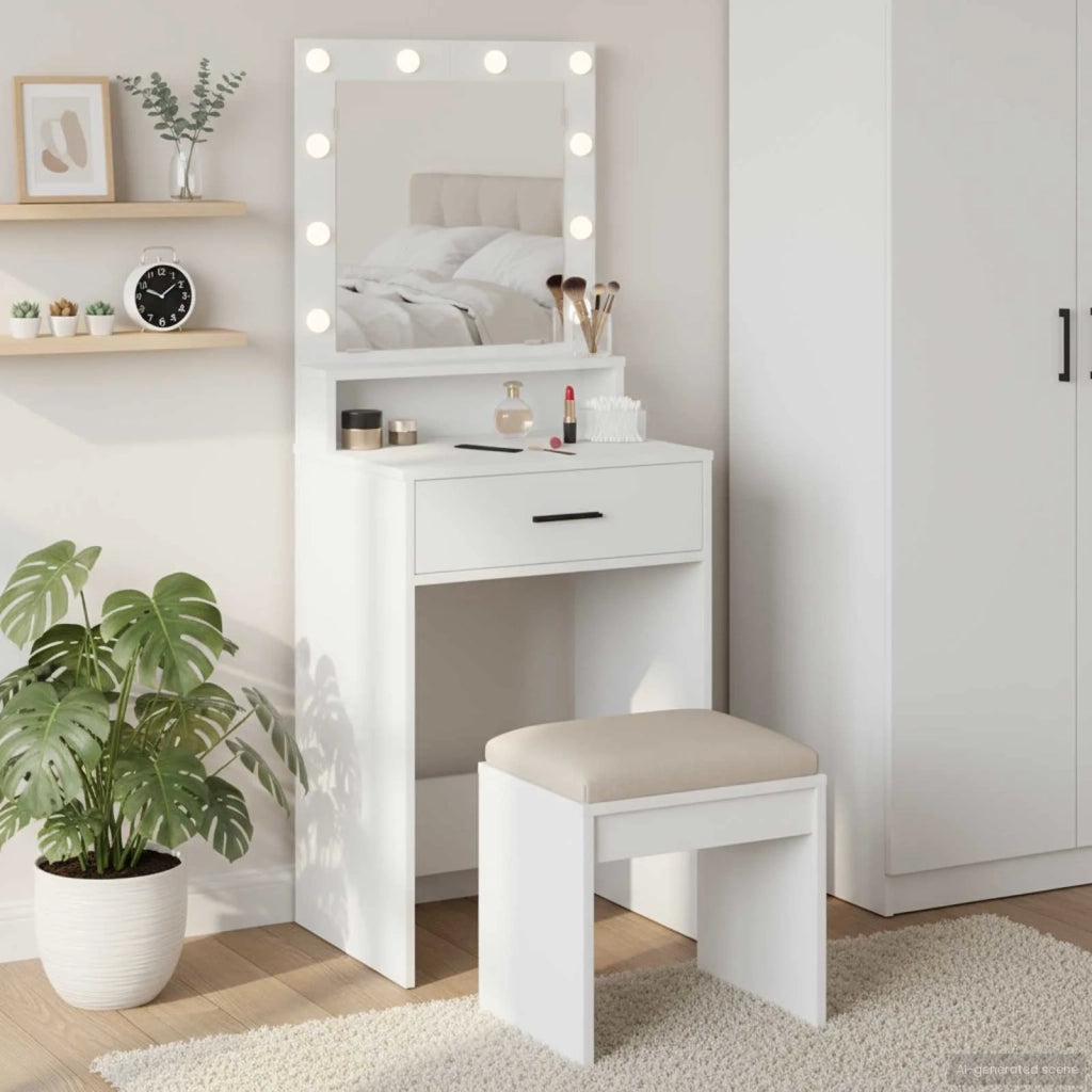 Tavolo da Trucco Bianco 50 x 41 x 135 cm Legno multistrato 865091