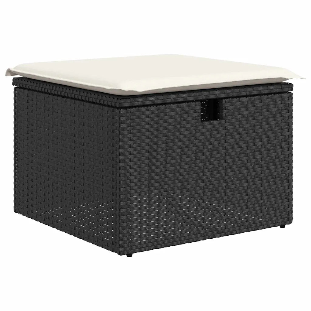 Set Divano da Giardino con cuscino 6 pcs Nero polyrattan 3359904