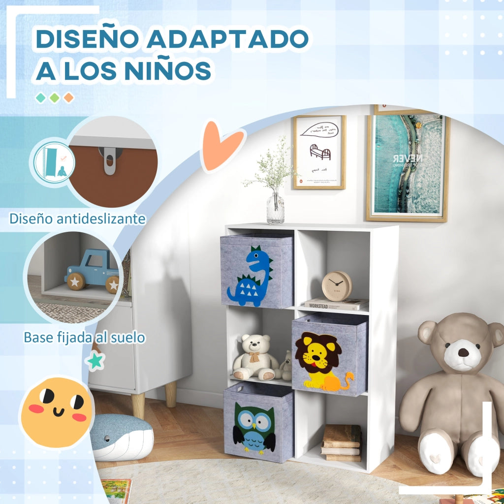 Libreria per Bambini ¨C Minimal ¨C 62x30x92 cm Bianco Grigio