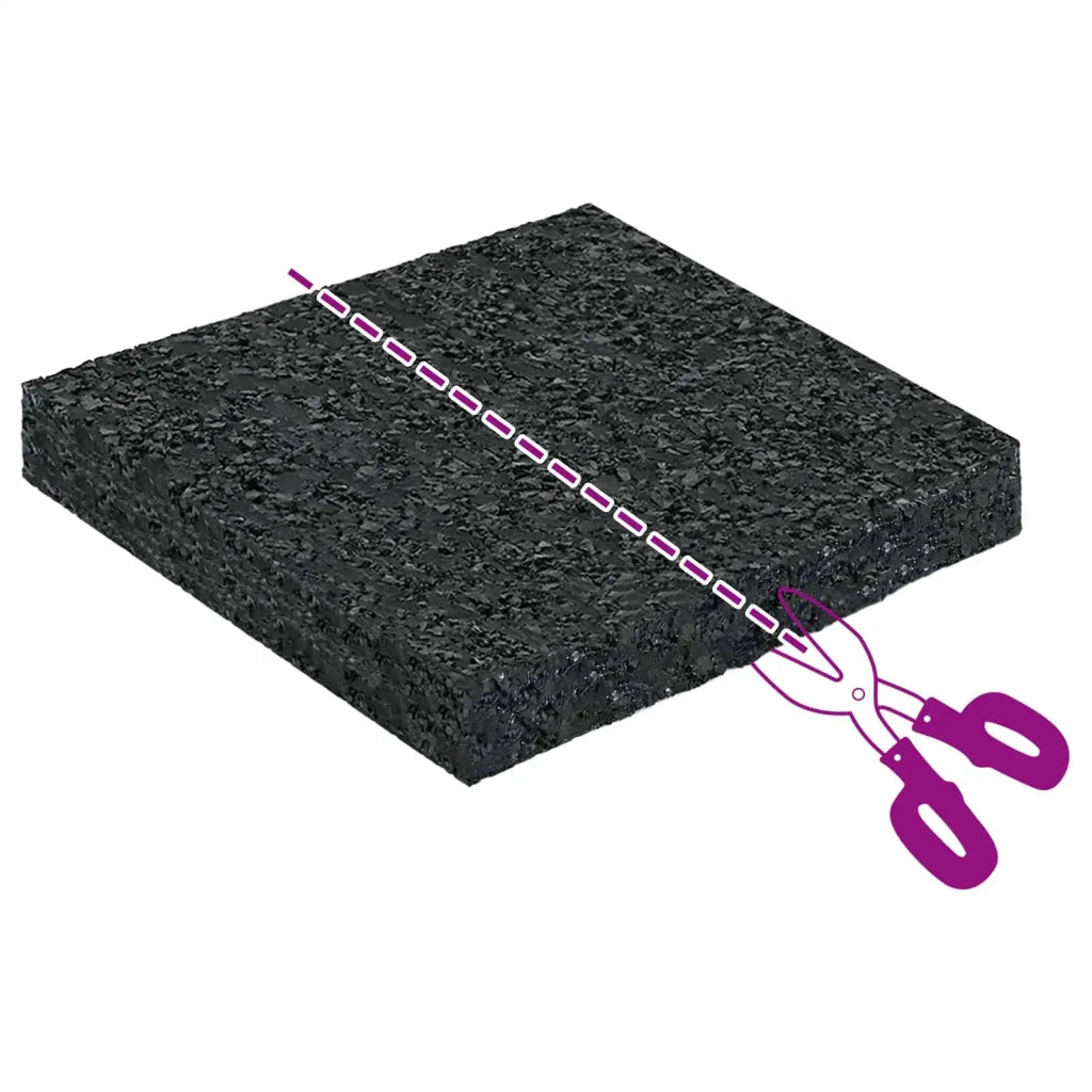Pad per patio in granuli di gomma Nero 9 x 9 x 1 cm Gomma 42027233
