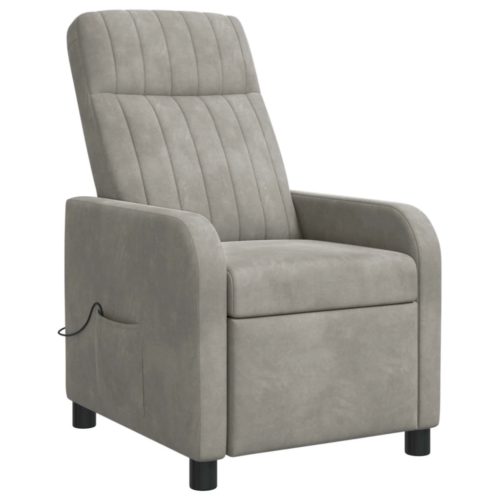 Poltrona Massaggiante Grigio Chiaro Velluto (V) 42035120