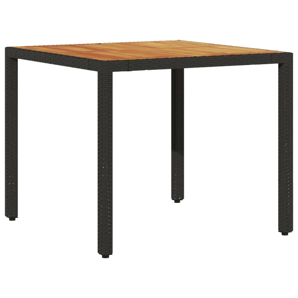 Set Pranzo da Giardino 5 pz con Cuscini Nero Polyrattan Acacia 3278628